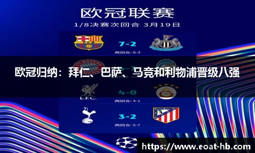 欧冠归纳：拜仁、巴萨、马竞和利物浦晋级八强